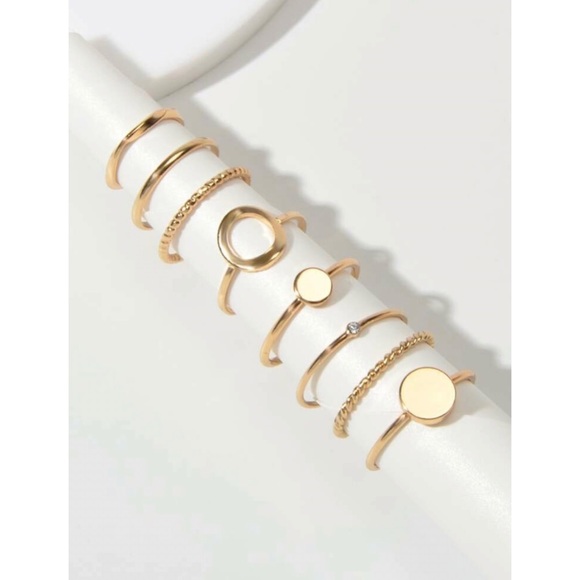 Jewelry - 8-Piece Midi Rings Set | Gold